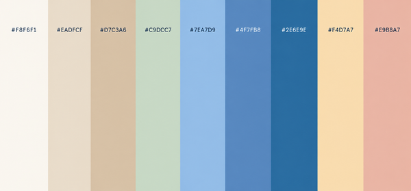 Palette de couleur apaisantes