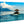 Glossy aluminum photo print featuring a tropical boat on blue water with mountains and clouds
