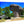 Glossy aluminum Dibond photo print of mushroom-shaped rock formation in nature with trees