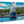 Direct print of luxury yacht docked at marina on wood panel, vibrant coastal scene