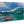 Direct print on wood of a scenic lake with boat, lush green hills, and cloudy sky