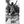 Black and white photograph of a Polynesian statue with arms raised, outdoors among trees.