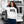 Woman wearing white eco-friendly raglan hoodie with vintage tram print, city street background