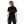 Child wearing black organic cotton t-shirt with 'Mum, don't give up!' text on back