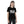 Child wearing black organic cotton t-shirt with vintage tram street photo print