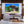 Modern living room with a landscape photo of rock formations and trees on the wall